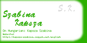 szabina kapsza business card